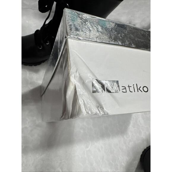 Matiko Emma Boots Black Leather Lace Up Heeled US Size: 7.5-8 (EU 38) Whimsical - Picture 11 of 12